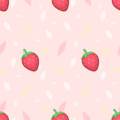 Seamless strawberry pattern. 3d rendering picture.