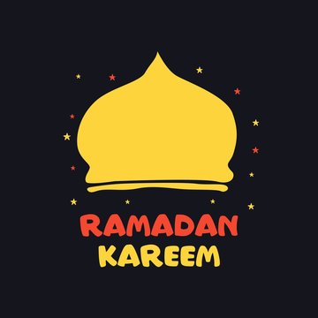 Ramadan Kareem Vector Illustration Hand Drawn Style For Greeting Card, Celebration Card