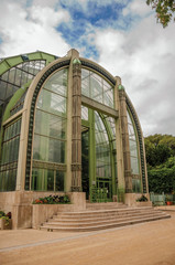Winter Garden facade, a Deco greenhouse for non-native plants in the Garden of Plants in Paris. Known as the “City of Light”, is one of the most impressive world’s cultural center. Northern France.