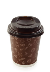 coffee paper cup isolated with clipping path.