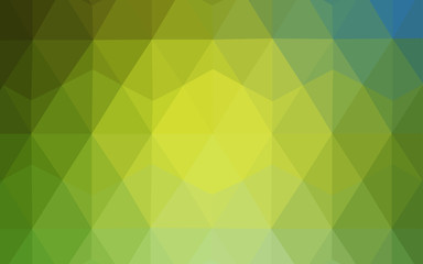 Light Green, Yellow vector abstract polygonal template.