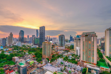 Fototapeta na wymiar Bangkok metropolis night scene cityscape in Thailand