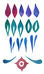 Fototapeta premium Set of watercolor elements for designers