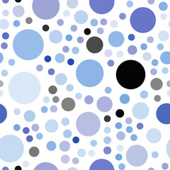 Light BLUE vector seamless template with circles.