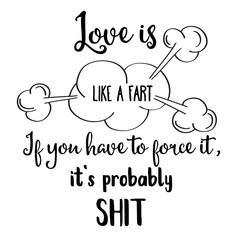 Funny  hand drawn quote about love