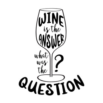 Funny  hand drawn quote about wine