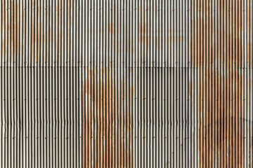 vertical line pattern of wave zinc wall rusty texture