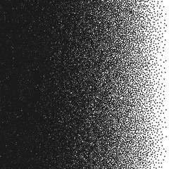 Random dots. Vector illustration. Abstract gradient element. Pointillism pattern. Monochrome halftone texture.