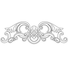 Fototapeta premium Vintage baroque ornament, corner. Retro pattern antique style acanthus. Decorative design element filigree calligraphy vector. - stock vector