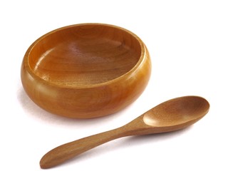 Bowl and wooden spoon