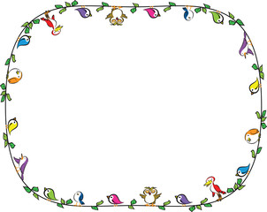 vector cartoon birds border