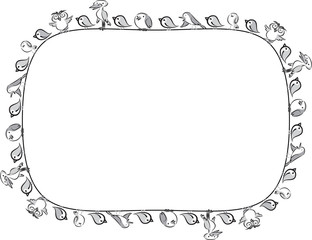 vector cartoon birds border