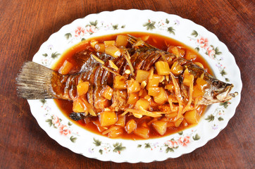 Delicious Chinese food - sweet and sour fish