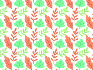 flower and leaves seamless pattern