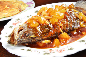 Delicious Chinese food - sweet and sour fish