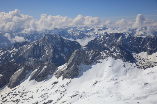 View from the Top of Germany, Zugspitze Mountain. Germany