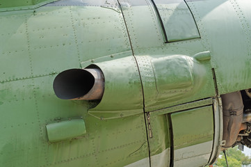 engine of old airplane