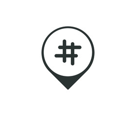 Obraz premium Hashtag location icon