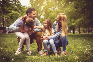 Fototapeta premium Cheerfully family.