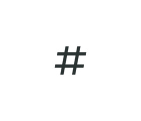 Obraz premium Simple Hashtag black icon