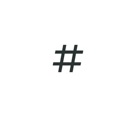 Simple Hashtag black icon