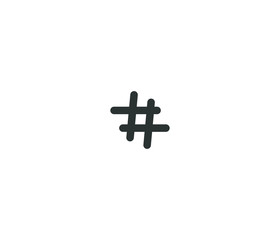 Simple Hashtag black icon