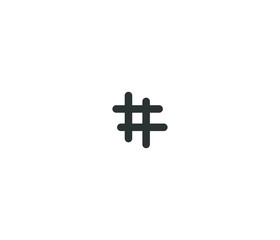 Obraz premium Simple Hashtag black icon