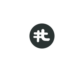 Fototapeta premium Modern Social Hashtag icon