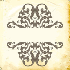 Vector baroque of vintage elements for design. 
