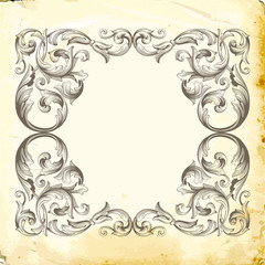 Vector baroque of vintage elements for design. 