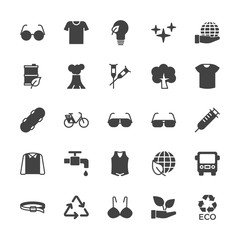 Obraz premium Modern Simple Set of transports, health, clothes, nature Vector fill Icons. Contains such Icons as waste, galaxy, template, bikini, bra and more on white background. Fully Editable. Pixel Perfect.
