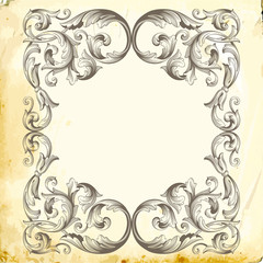 Vector baroque of vintage elements for design. 