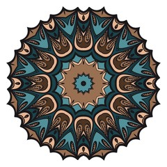 Floral Geometric Pattern with hand-drawing Mandala. Vector illustration. For fabric, textile, bandana, scarg, print.