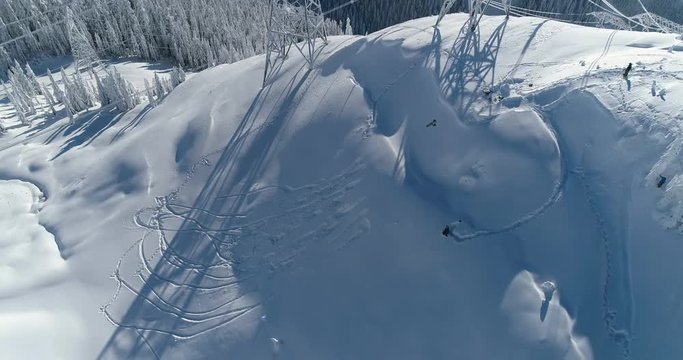 Snowboard Trick Jump Air Over Dangerous Gap
