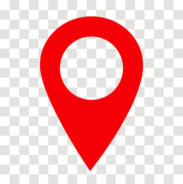 location pin icon on transparent. location pin sign. flat style. red location pin symbol. map pointer symbol. map pin sign.
