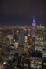 Fototapeta na wymiar Manhattan, vista dall'alto, di notte