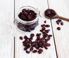 Dried cranberries on a table