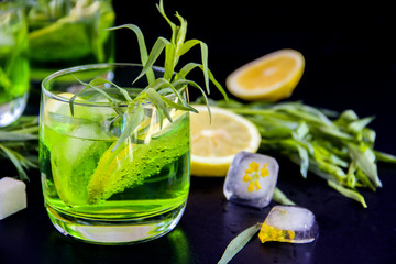 Fresh summer drink made from leaves of tarragon