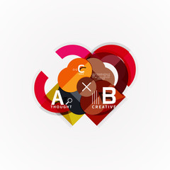 Abstract geometric option infographic banners, a b c steps process