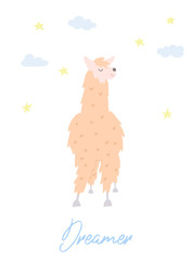 Vector illustration of  llama