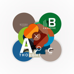 Abstract geometric option infographic banners, a b c steps process