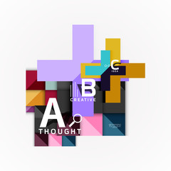 Abstract geometric option infographic banners, a b c steps process