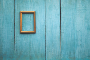 Obraz na płótnie Canvas wooden photo frame on wooden wall