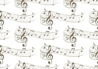 A seamless background with music notes.