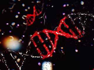 3D render dna molekül Krankheit blut tot Künstliche Intelligenz