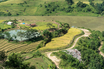 Terraced rice field landscape of Y Ty, Bat Xat district, Lao Cai, north Vietnam
