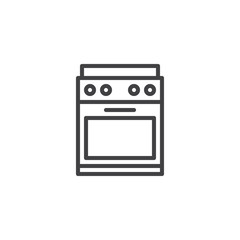 Obraz premium Kitchen stove outline icon. linear style sign for mobile concept and web design. Oven simple line vector icon. Symbol, logo illustration. Pixel perfect vector graphics