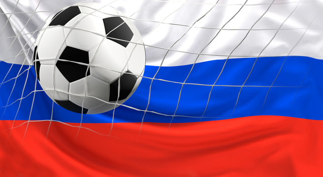 soccer ball russia 3d rendering