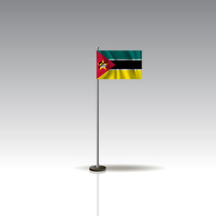 Flag Illustration of the country of MOZAMBIQUE. National MOZAMBIQUE flag isolated on gray background. MOZAMBIQUE Flag Flat Web Mobile Icon. Vector. EPS10