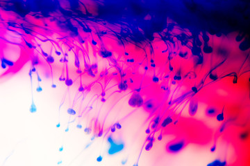 Acrylic colors and ink in water